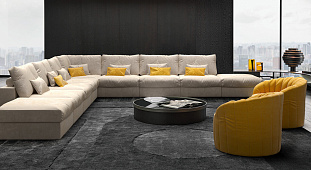 Бежевый диван в интерьере-21, Угловой диван Элизиум